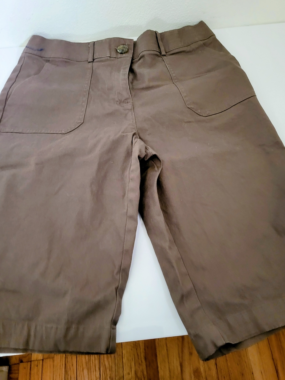 Counterparts Taupe Brown Cotton Blend Bermuda Shorts
